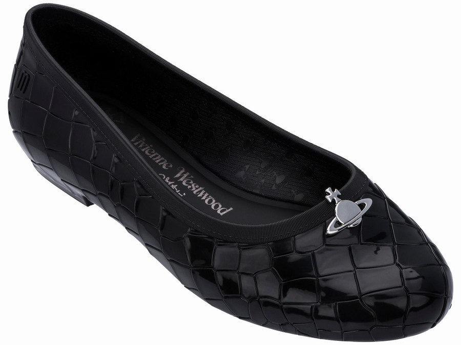 Bailarinas Melissa Vivienne Westwood Margot Orb Mujer - Negras - Argentina QJL-102689